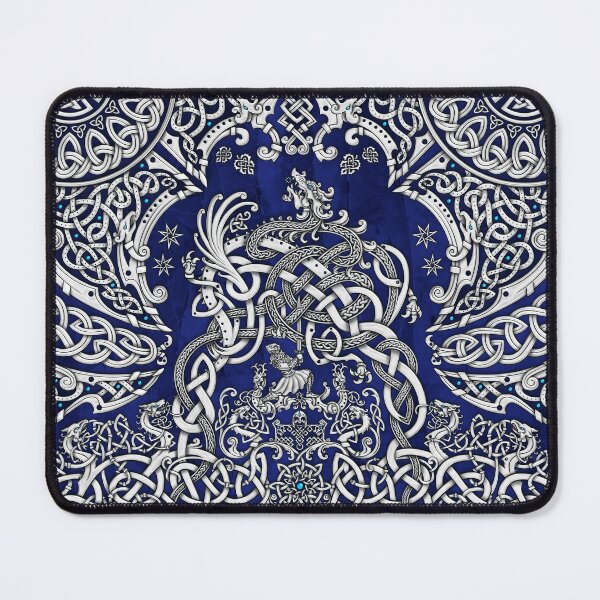 Item preview, Viking style Dragon - White and Blue designed and sold by Abysm Internal.
