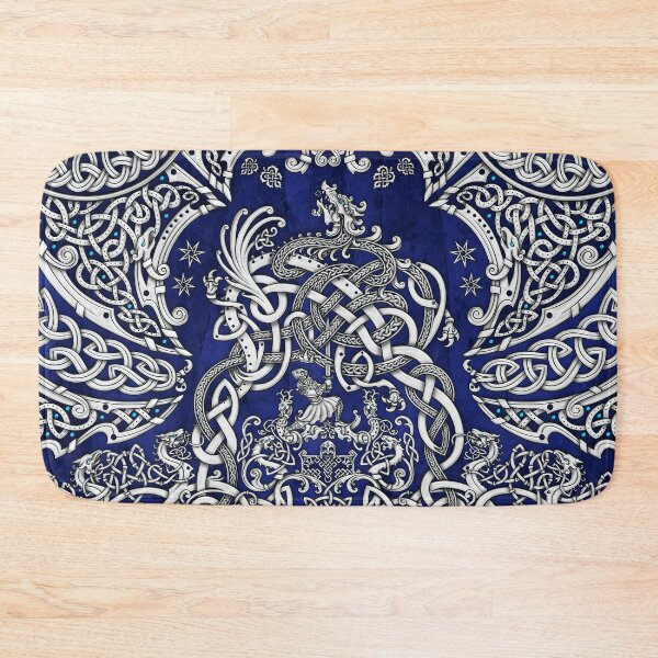 Item preview, Viking style Dragon - White and Blue designed and sold by Abysm Internal.