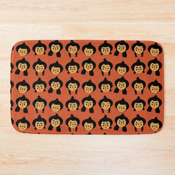 Item preview, Spice Yellow & Burnt Orange Cute Witch Faces Pattern designed and sold by Jelly Turnip.