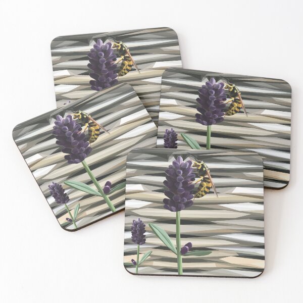 Item preview, Low Poly Wasp on Lavender designed and sold by ErinFCampbell.