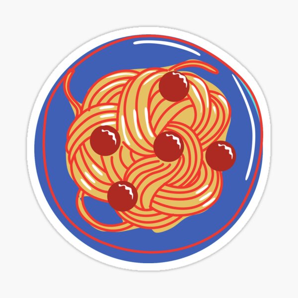 "Spaghetti and Meatballs" Sticker for Sale by lovebread Redbubble