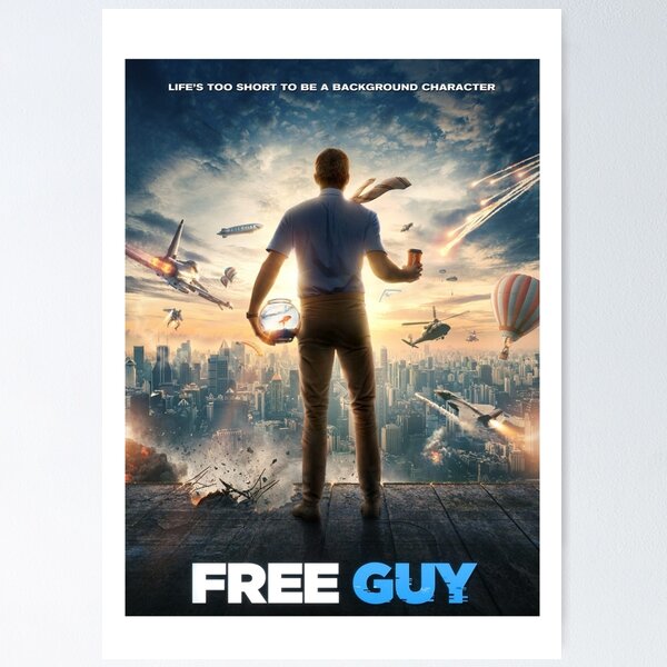 Free Guy Movie Poster, Framed, GTA Parody, 2021, 11x17, NEW, USA