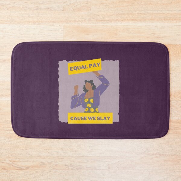Item preview, Equal Pay Cause We Slay Dark Purple background - Women's Rights Slogan designed and sold by Teetee94.