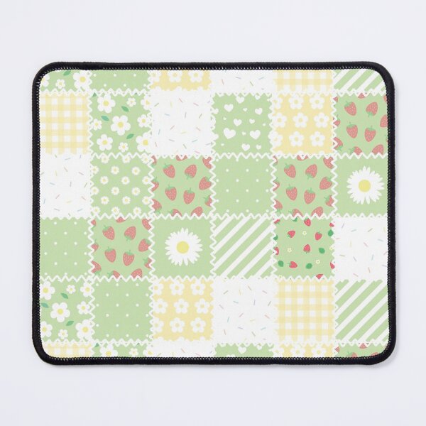 Item preview, Quilt Green Pastel Aesthetic Flowers Gingham Cozy Cottagecore designed and sold by candymoondesign.