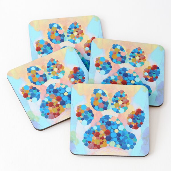 Item preview, Colorful Fun Dog Paw Mosaic Art Pawsitivity designed and sold by Sharon Cummings Art.