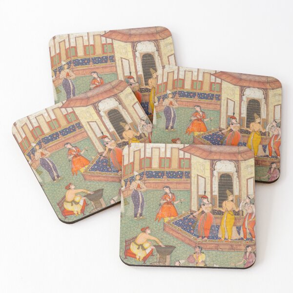 Item preview, A Man Dips His Hand into a Cauldron as Ladies of the Harem Stand in Amazement designed and sold by HinduArtGallery.