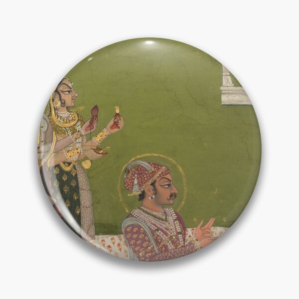 Item preview, Portrait of Maharaja Savant Singh with Consort  designed and sold by HinduArtGallery.