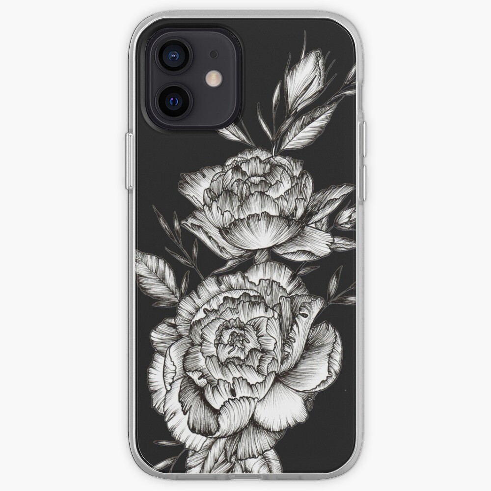 Blackwork Peony iPhone Case & Cover