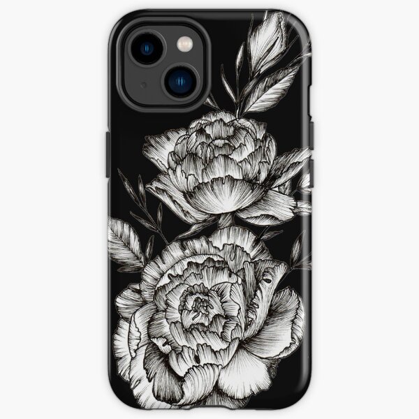 Blackwork Peony iPhone Tough Case