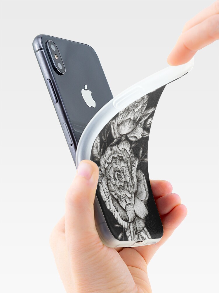 Alternate view of Blackwork Peony iPhone Case & Cover