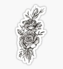 Blackwork Peony Sticker