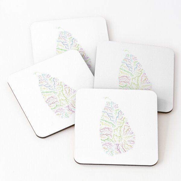 Item preview, Sri Lanka River Basin Map in Rainbow Colours with White Background designed and sold by GrasshopperGeo.
