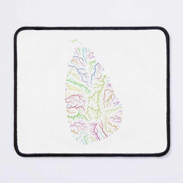Item preview, Sri Lanka River Basin Map in Rainbow Colours with White Background designed and sold by GrasshopperGeo.