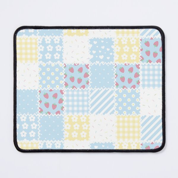 Item preview, Quilt Blue Pastel Aesthetic Flowers Gingham Cute Cozy Cottagecore designed and sold by candymoondesign.