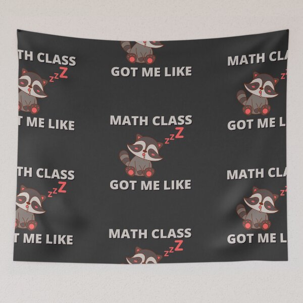 Item preview, Cute Sleepy Raccoon Who Hates Math Class designed and sold by Meek-Anime.