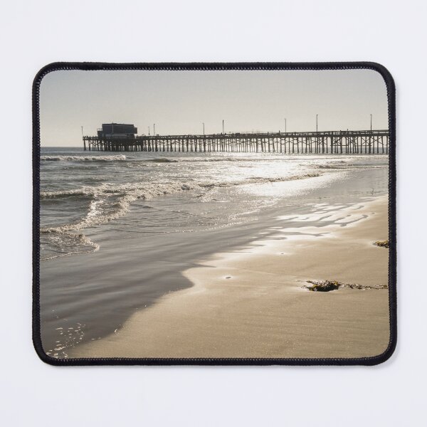 Item preview, Glossy Gold Beach Vibe - Sunshiny Newport Beach Pier Orange County California designed and sold by Georgia Mizuleva.