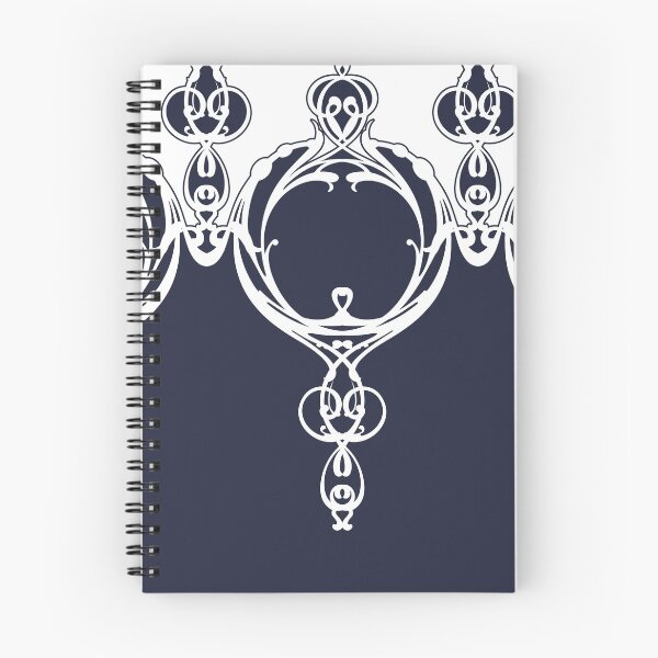 Item preview, Elegant, ornamental, lines, vines, navy blue, white designed and sold by Svitac.