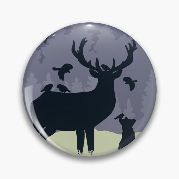 Item preview, Deer, birds and fox in forest designed and sold by UwuML.