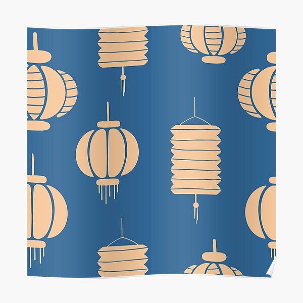 "Japanese Oriental Paper Lanterns" Poster for Sale by TakoyakiTech