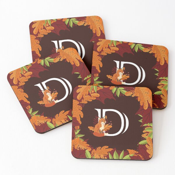 Item preview, Letter D Initial Monogram Autumn Fall Fox designed and sold by Maria Garcia.