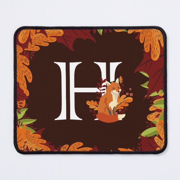 Aperçu de l'œuvre Lettre H initiale monogramme automne automne renard créée et vendue par Maria Garcia.