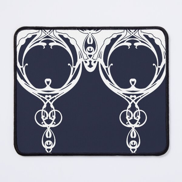 Item preview, Elegant, ornamental, lines, vines, navy blue, white designed and sold by Svitac.