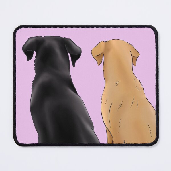 Item preview, A cute Labrador and a Golden Retriever Drawing | 2 Dogs Sitting With Their Backs To You | For Labrador Owners |  For Golden Retriever Owners | For Dog Lovers designed and sold by ElysianCreation.