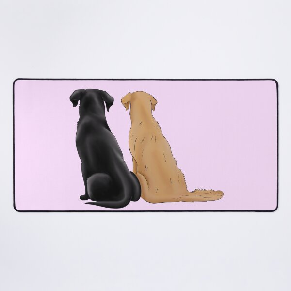 Item preview, A cute Labrador and a Golden Retriever Drawing | 2 Dogs Sitting With Their Backs To You | For Labrador Owners |  For Golden Retriever Owners | For Dog Lovers designed and sold by ElysianCreation.