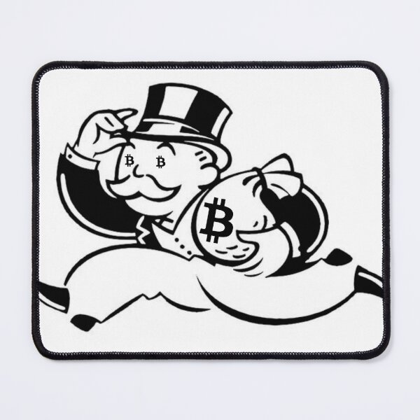 Item preview, Mr. Monopoly running with bag of bitcoin designed and sold by Custom Shop.
