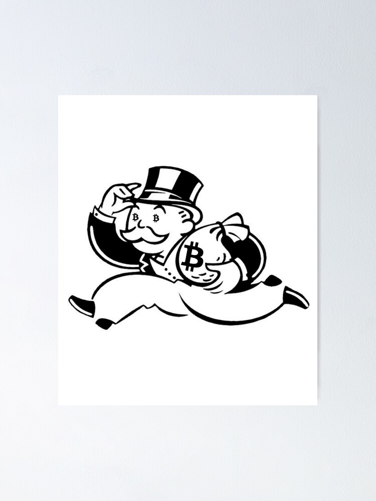 Monopoly Man Running Money Bag, Monopoly Money Poster