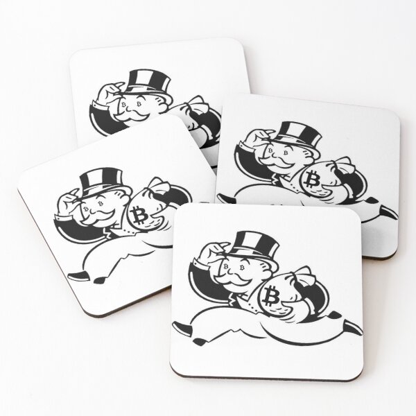 Item preview, Mr. Monopoly running with bag of bitcoin designed and sold by Custom Shop.