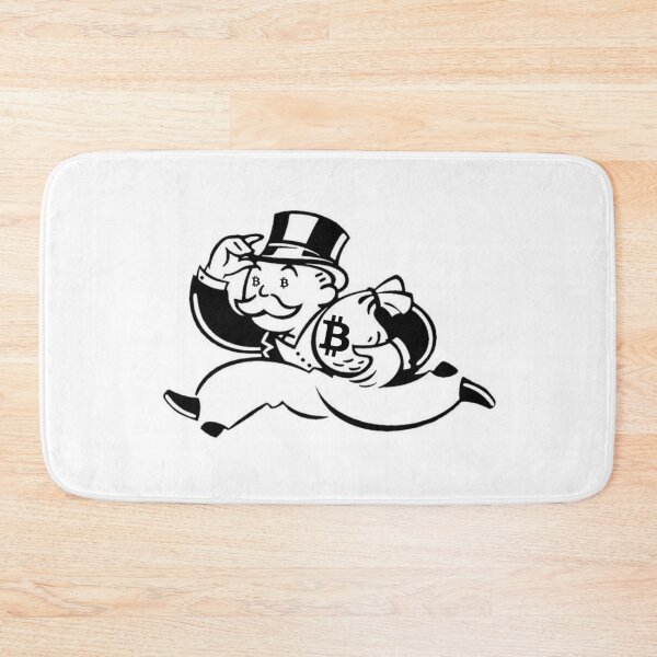 Item preview, Mr. Monopoly running with bag of bitcoin designed and sold by Custom Shop.