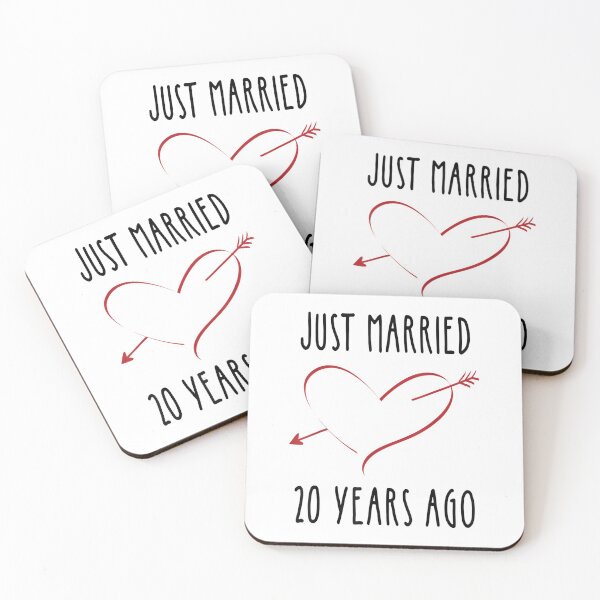 Item preview, Just Married 20 Years Ago Funny Wedding Anniversary Heart  designed and sold by GodivaShop.