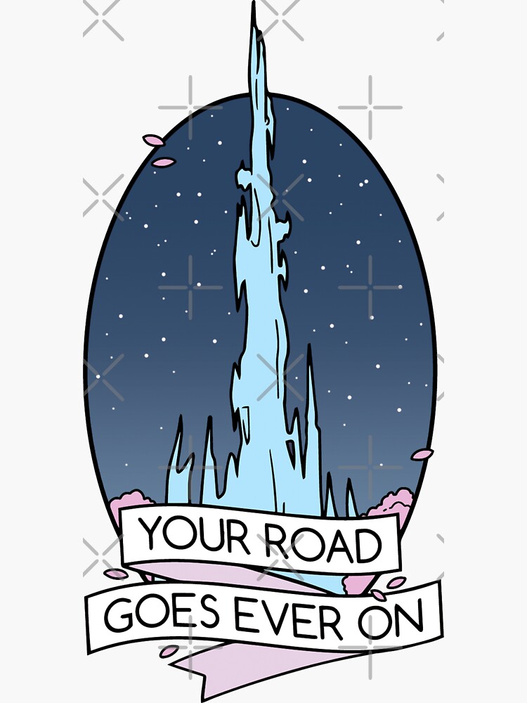 Thumbnail 3 of 3, Sticker, Your Road Goes Ever On designed and sold by Affettuoso.