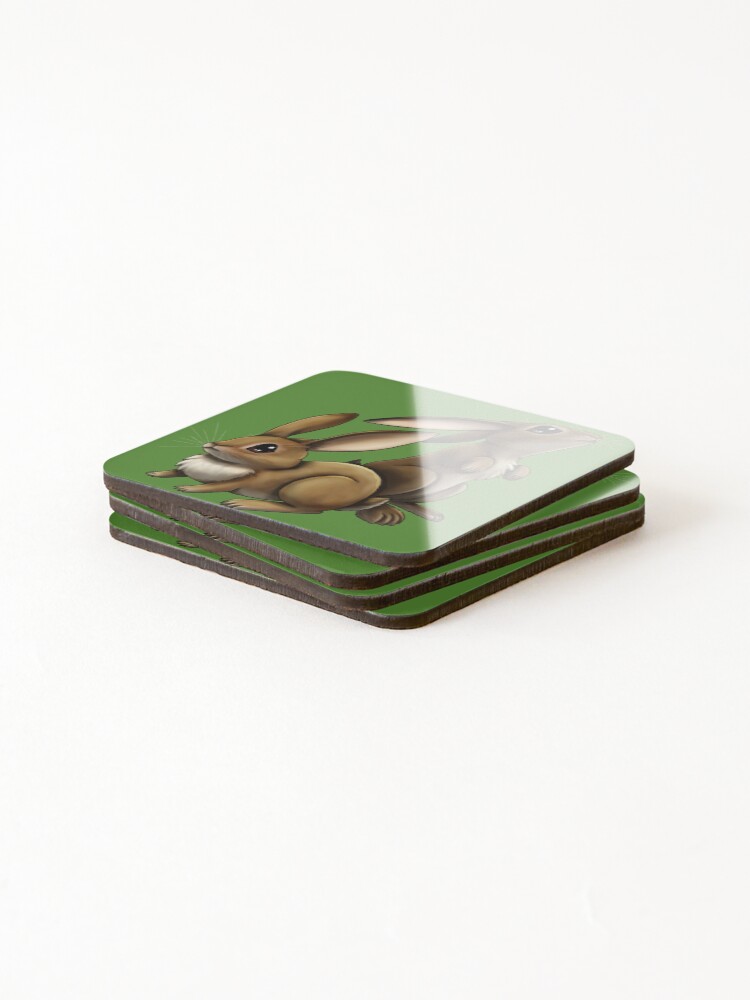 Thumbnail 4 of 5, Coasters (Set of 4), Two Rabbits designed and sold by JeMiChi.