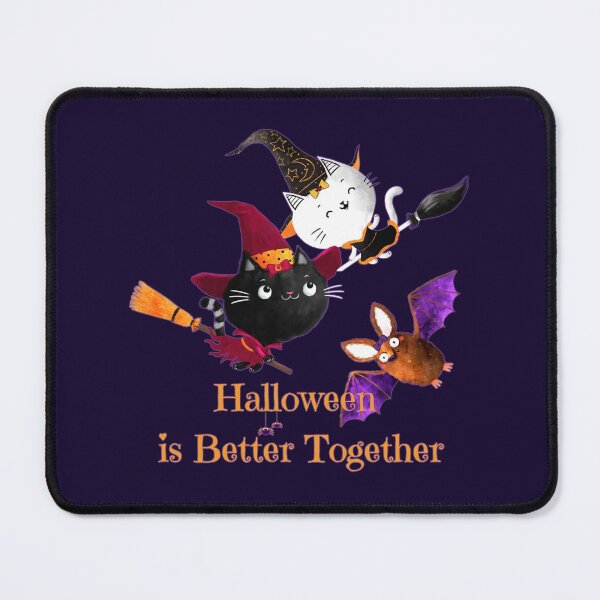 Item preview, Halloween Is Better Together Witch Cats and Bat designed and sold by BeeZBeez.
