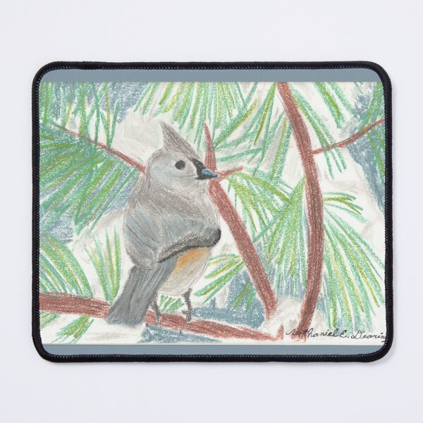 Item preview, Tufted Titmouse on Winter Pine [Chalk Pastel] designed and sold by Nathaniel E. Dearing.