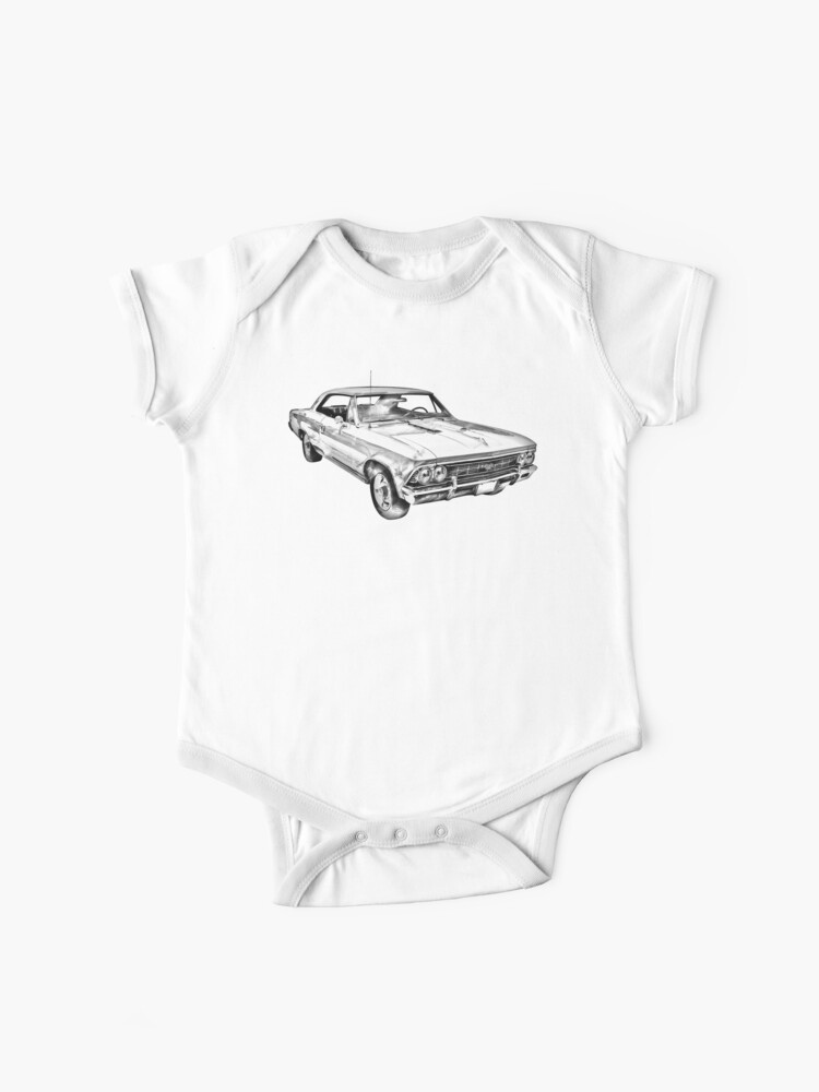 1966 Chevy Chevelle Ss 396 Illustration Baby One Piece By Kwjphotoart Redbubble