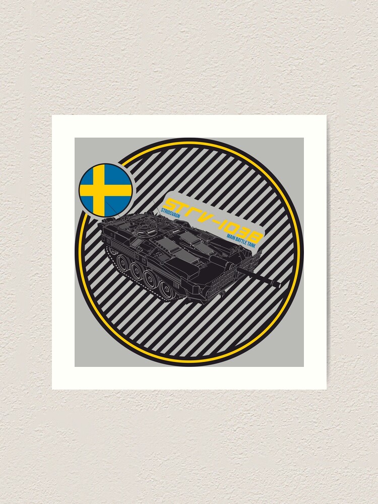 Strv 103b Swedish Main Battle Tank Print On Light Art Print By
