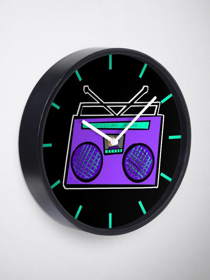 Alternate view of Purple Boombox Clock