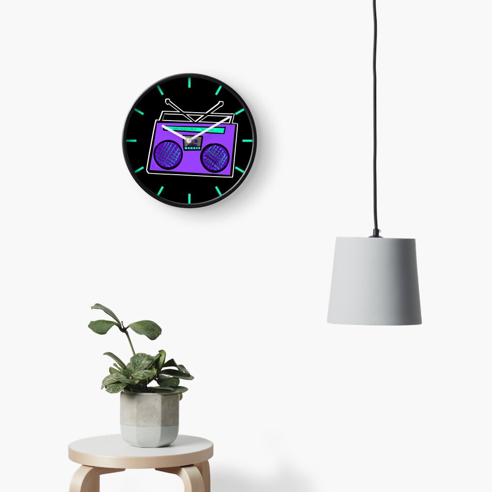 Purple Boombox Clock