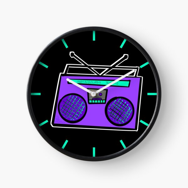 Purple Boombox Clock