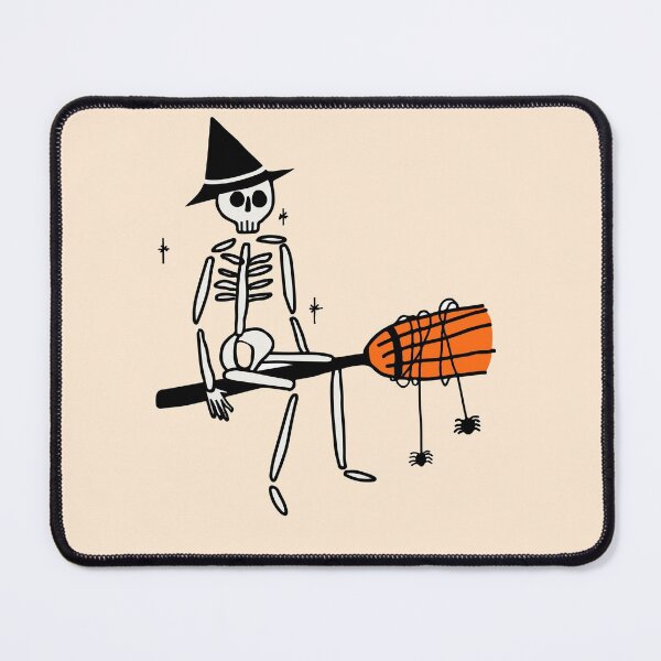Item preview, Halloween, hand drawn skeleton witch doodle designed and sold by Sneh Universe.