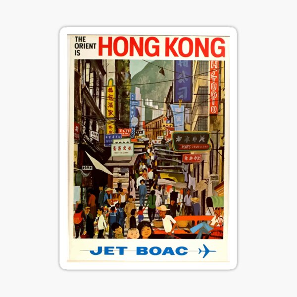 Vintage Airline Hong Kong China Travel Sticker