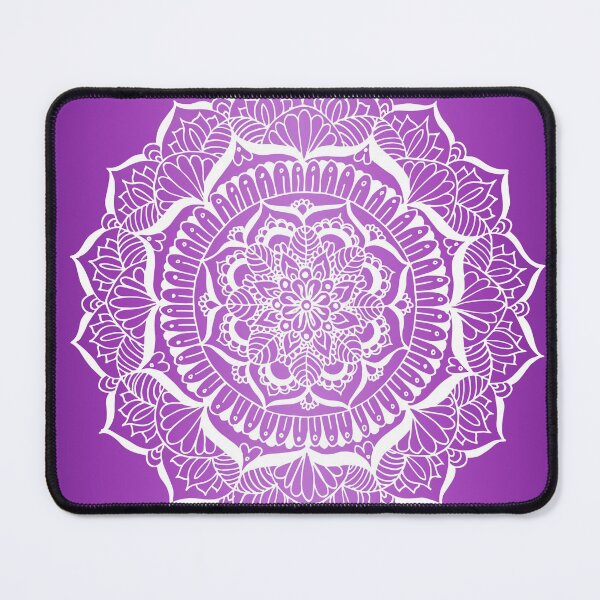 Item preview, White Flower Mandala on Purple designed and sold by Julie Erin Designs.