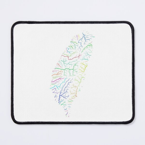 Item preview, Taiwan River Basin Map in Rainbow Colours with White Background designed and sold by GrasshopperGeo.