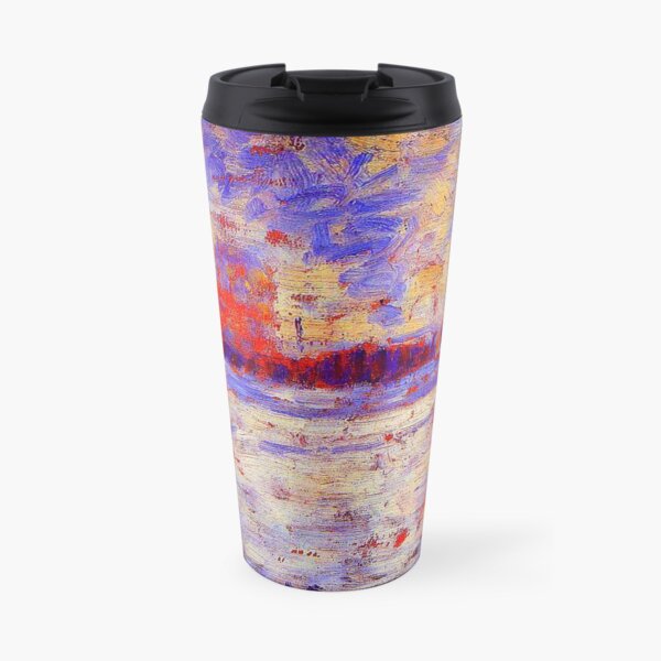 "Snow Effect - Winter in the Suburbs" by Georges Seurat (circa 1883) TECHNICOLOR REMASTERED Travel Mug