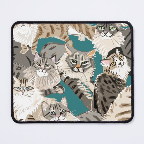 Item preview, Cats Paradise petrol pattern designed and sold by belettelepink.
