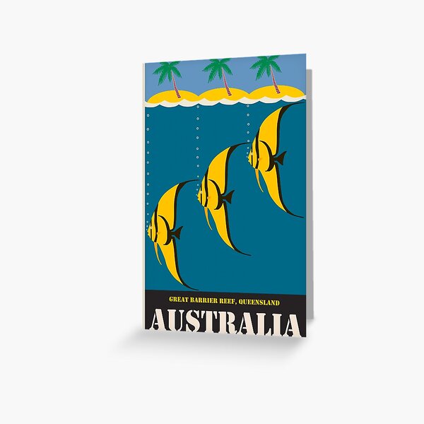 Vintage Travel Poster Australia Greeting Card