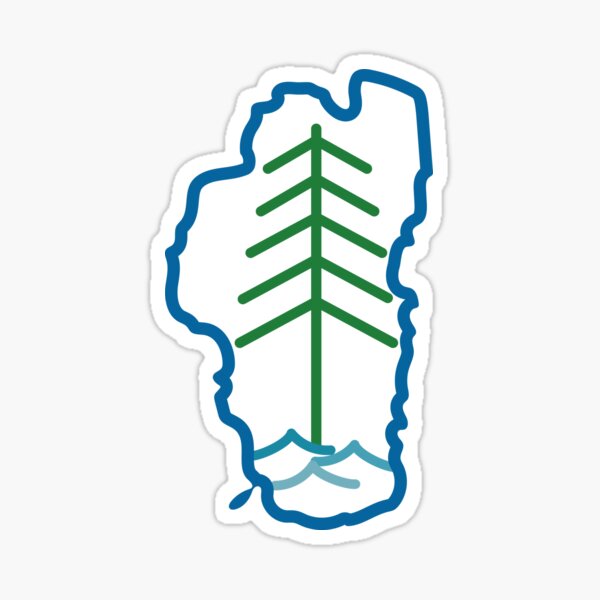 Item preview, Lake Tahoe Outline with Tree and Water designed and sold by tahoekerri.